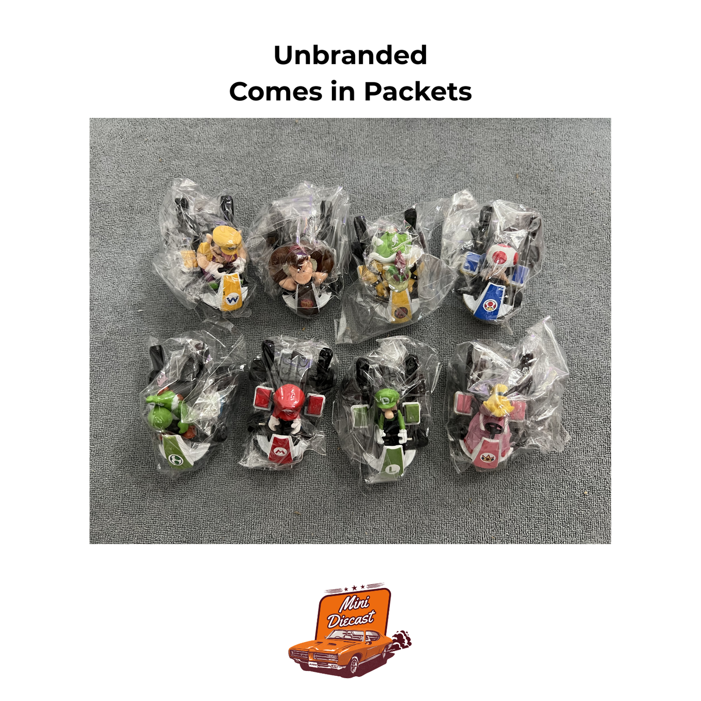 Mario Kart Pull Back Collection with Rubber Tyres (Imported)