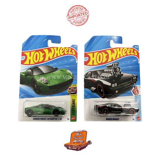 Hot Wheels Mainline (Set of 2) – Gordon Murray Automotive T.33 / Rodger Dodger (Imported)