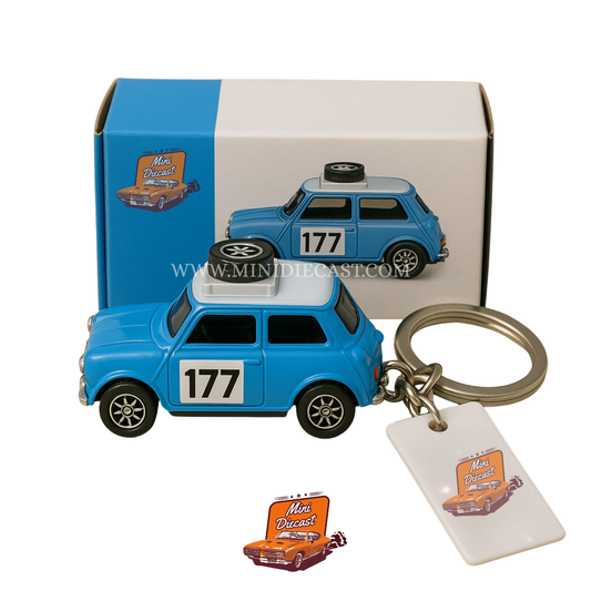 Mini Cooper Themed Key Chain - Blue