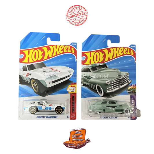 Hot Wheels Mainline (Set of 2) – Corvette Grand Sport / ’47 Chevy Fleetline (Imported)