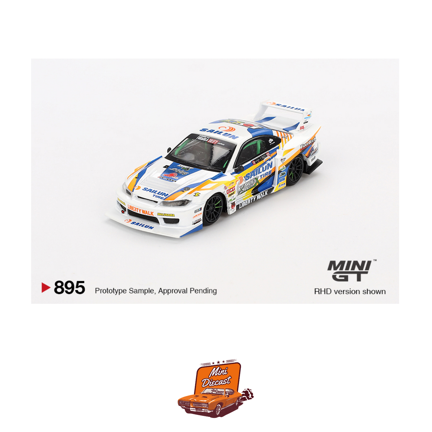 Mini GT #895 Nissan LB-Super Silhouette S15 Silvia #555 2023 Formula Drift Japan