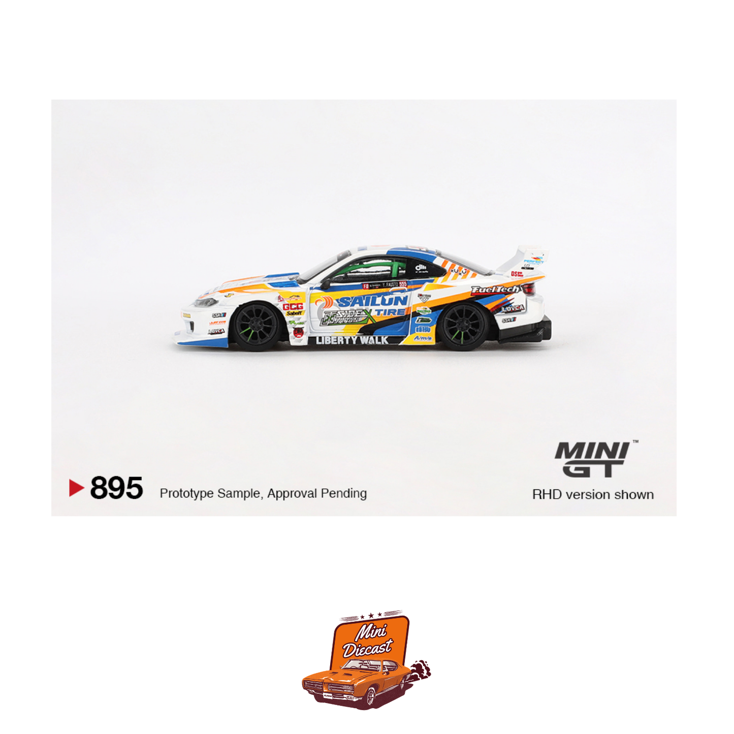 Mini GT #895 Nissan LB-Super Silhouette S15 Silvia #555 2023 Formula Drift Japan