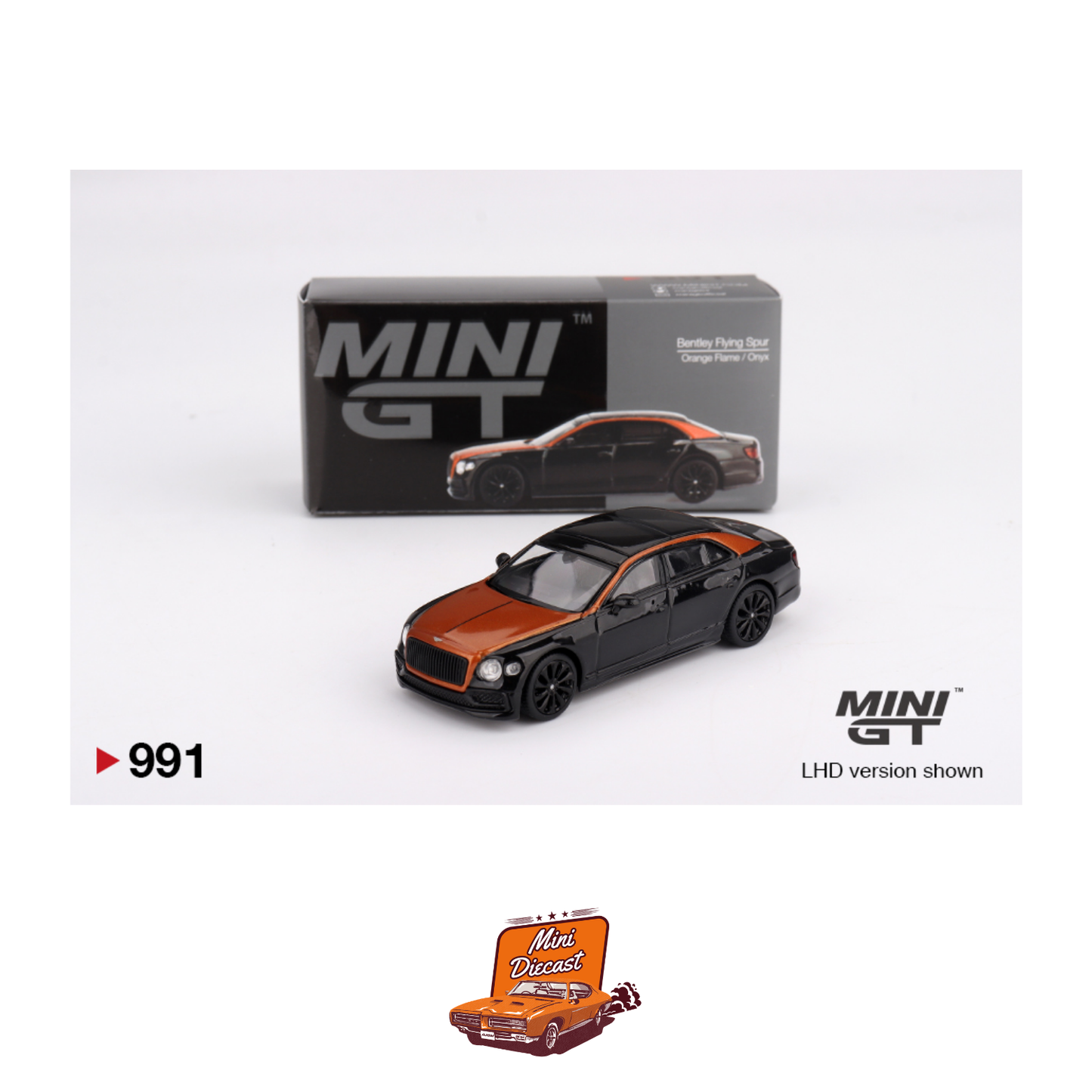 Mini GT #991 Bentley Flying Spur Orange Flame / Onyx (Imported)