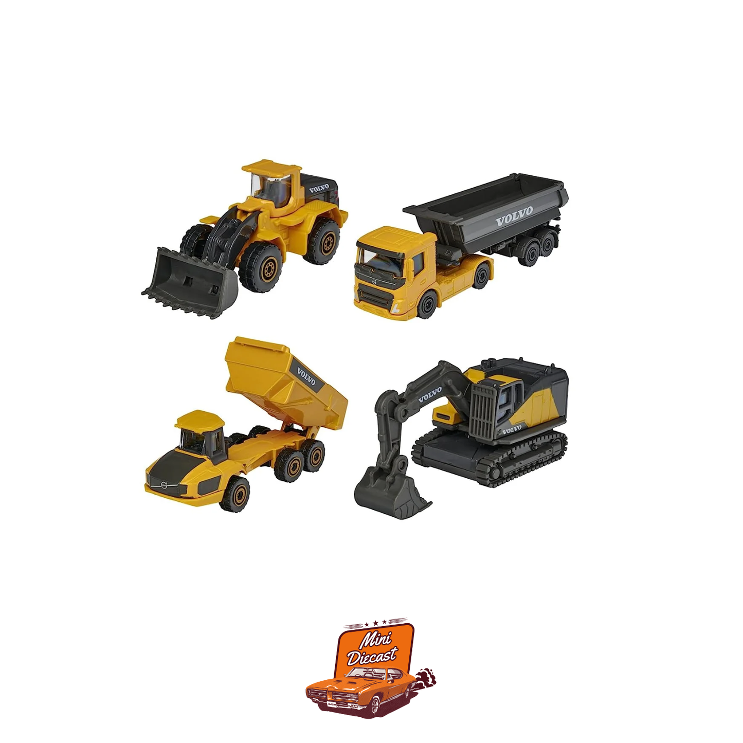 Majorette Volvo Construction Vehicles – 4 Vehicle Gift Pack