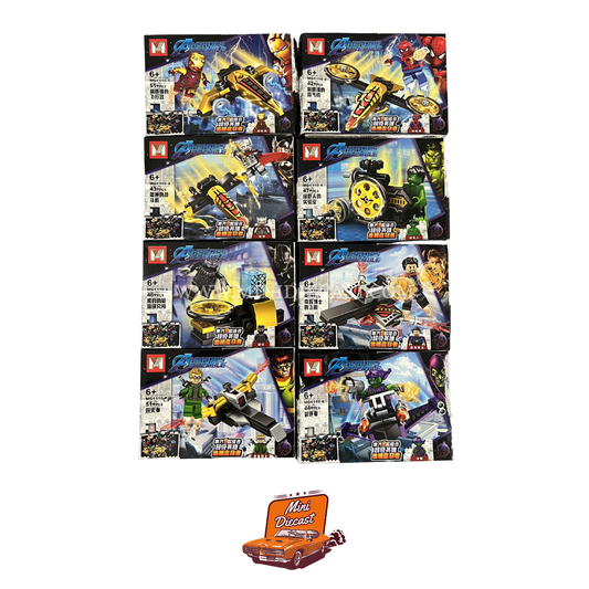 Ming Ge Avengers Heroes Assemble MG1110 – Set of 8 Boxes (8 Mini Figurines with Additional Addon) (Imported / Creased Boxes))