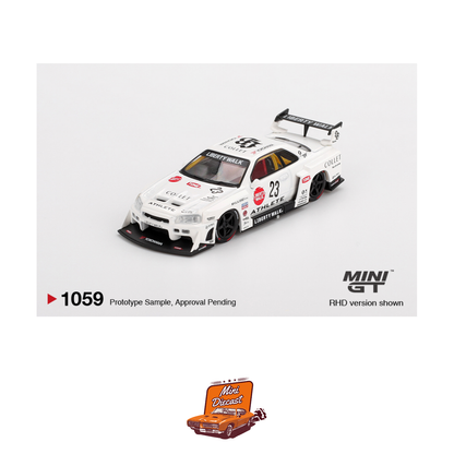 Mini GT #1059 Nissan LB-ER34 Super Silhouette ATHLETE/COLLET (Imported)