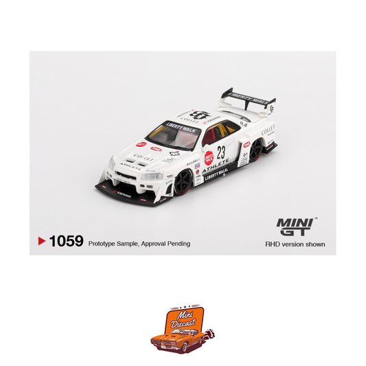 Mini GT #1059 Nissan LB-ER34 Super Silhouette ATHLETE/COLLET (Imported)