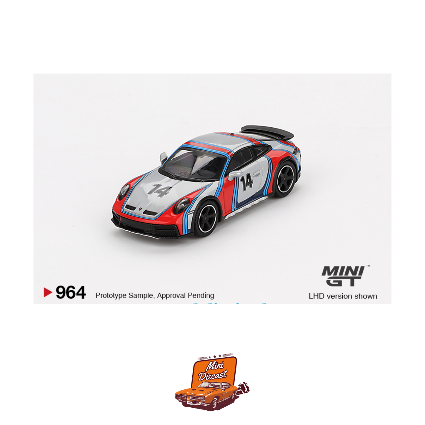 Mini GT #964 Porsche 911 Dakar – Ice Grey Metallic “Rally 1978”