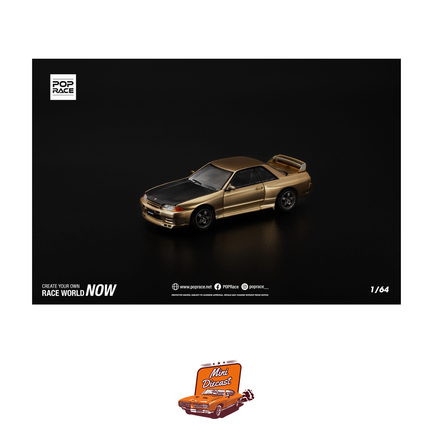 Pop Race Nissan Skyline GT-R (R32) Gold 2025 Kuala Lumpur Tokyo Auto Salon (PR64-190)