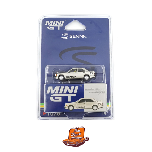 Mini GT #1076 Mercedes-Benz 190 E 2.3-16 #11 Ayrton Senna 1984 Nürburgring Race of Champions with Ayrton Senna Figure (Blister Pack) (Imported)