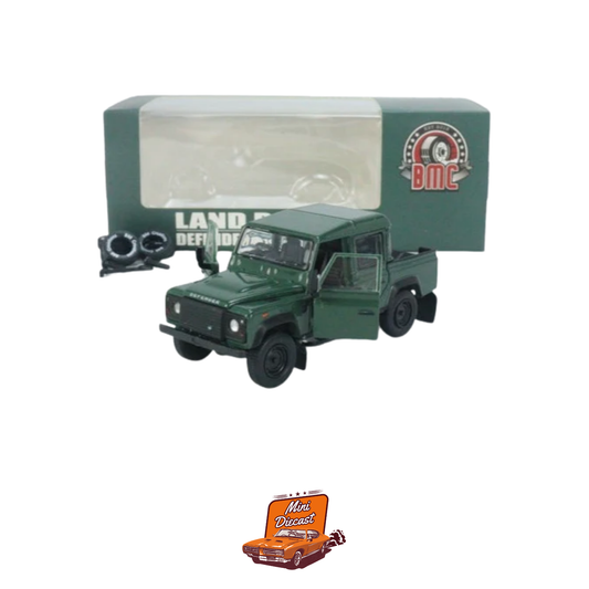 BM Creations 1:64 Land Rover Defender 110 Pickup Truck Green (64B0197)