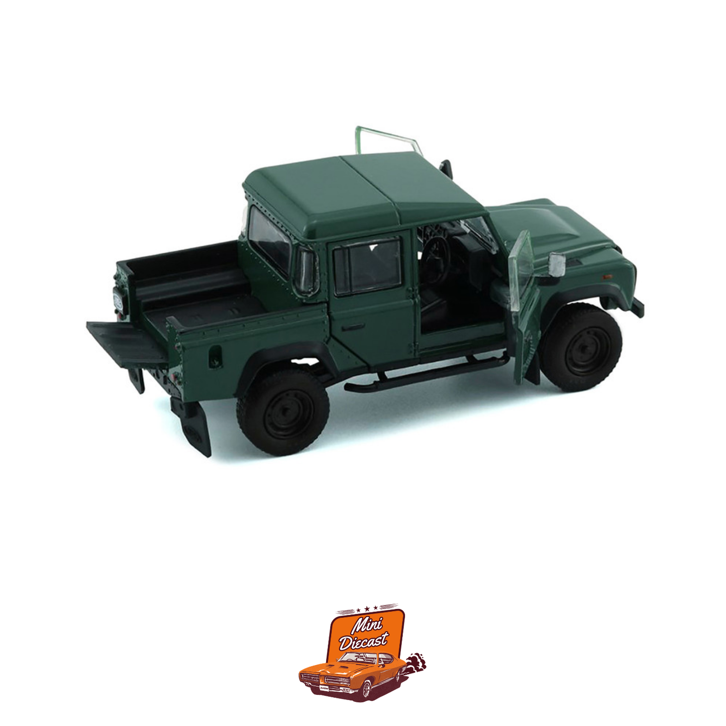 BM Creations 1:64 Land Rover Defender 110 Pickup Truck Green (64B0197)