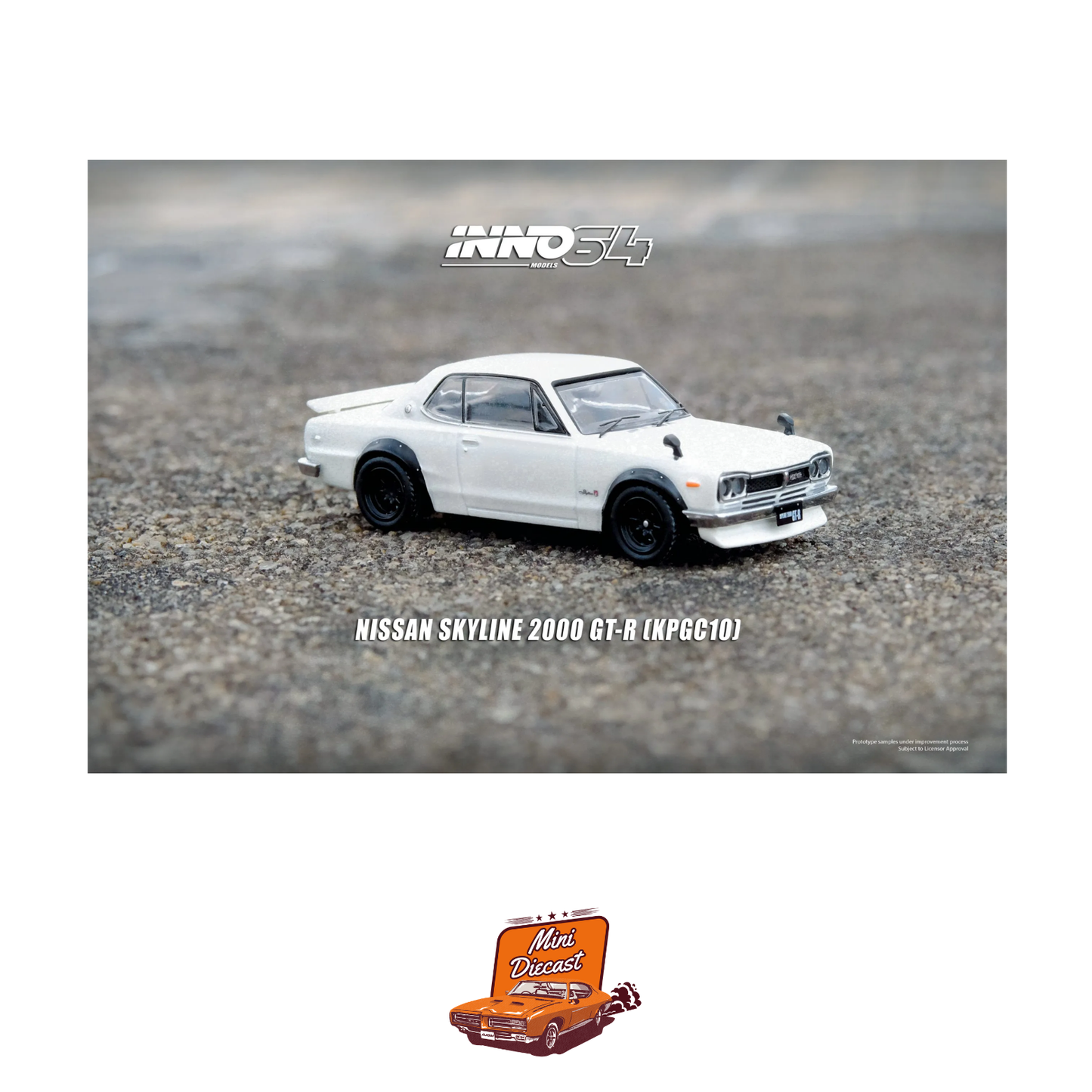 INNO64 Nissan Skyline 2000 GT-R (KPGC10) White IN64-KPGC10-WHI
