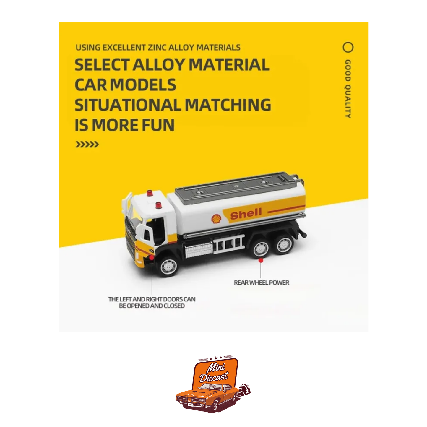 CCA 1:72 Volvo & 1:42 Nissan Diecast Model Shell Gas Station (67277E) (Creased Box)