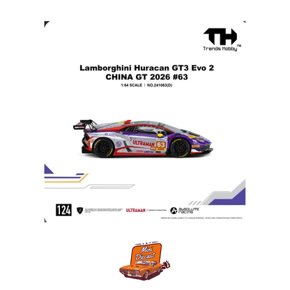 Trends Hobby Lamborghini Huracan GT3 EVO2 Absolute Racing China GT 2026 #63 Ultraman (241083(D))