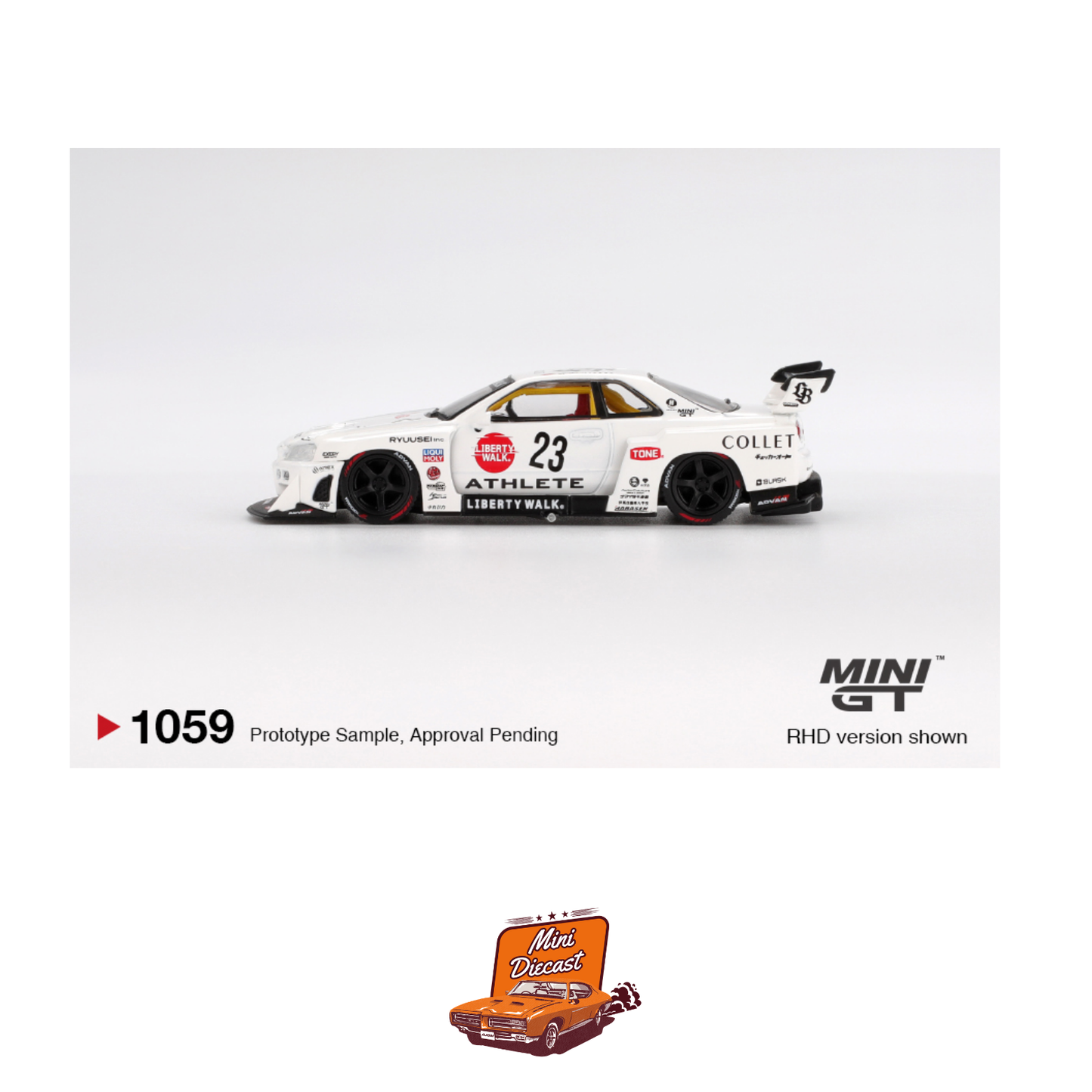 Mini GT #1059 Nissan LB-ER34 Super Silhouette ATHLETE/COLLET (Imported)