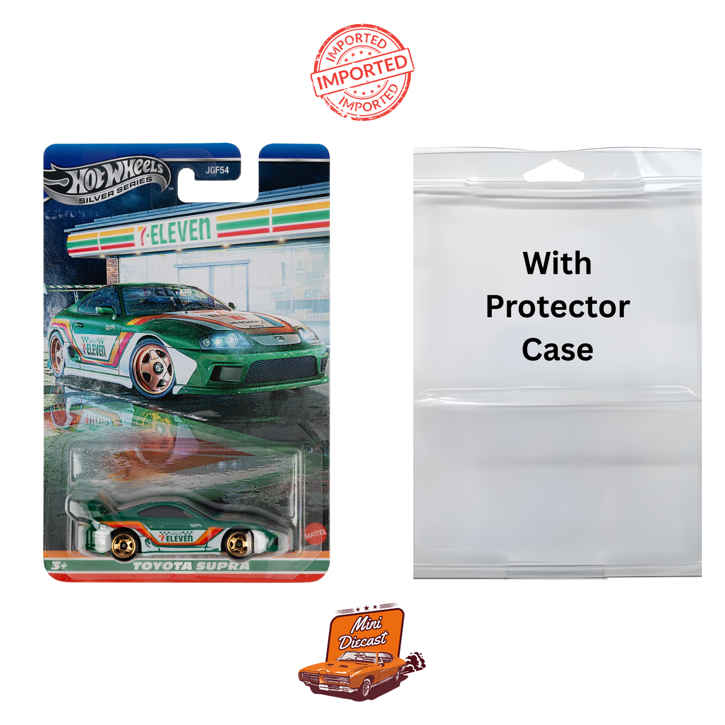 Hot Wheels Silver Series – 7-Eleven Exclusive Toyota Supra (Imported, with Protector Case)