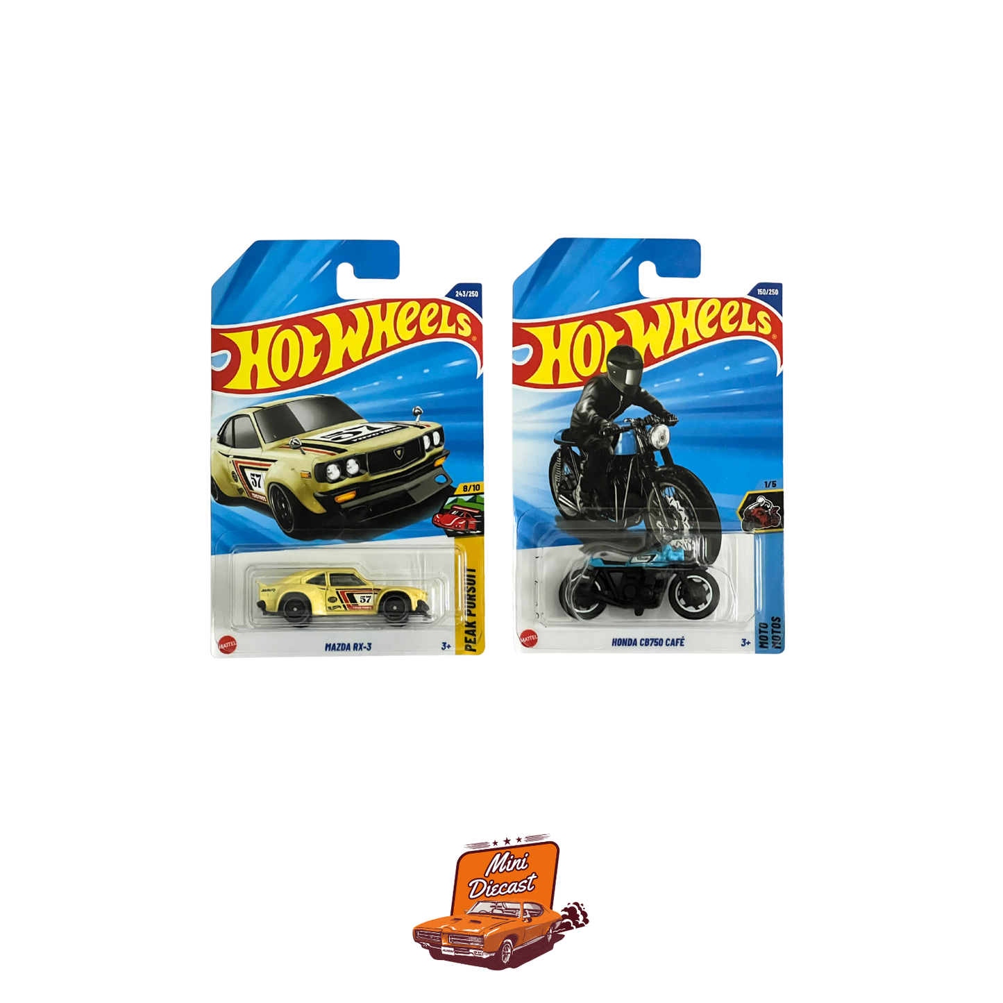 Hot Wheels Mainline (Set of 2) – Mazda RX-3 / Honda CB750 Café