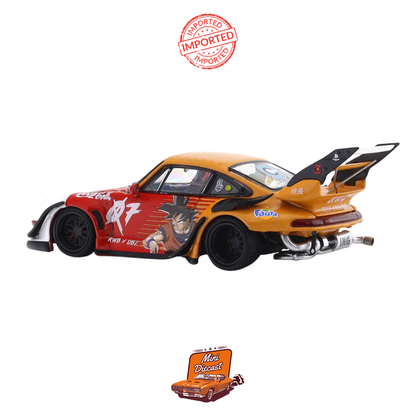 RWB Street Warrior x Ghost Player Porsche 911 (993) “Goku” Dragon Ball Z Livery – Limited Edition Diecast Model