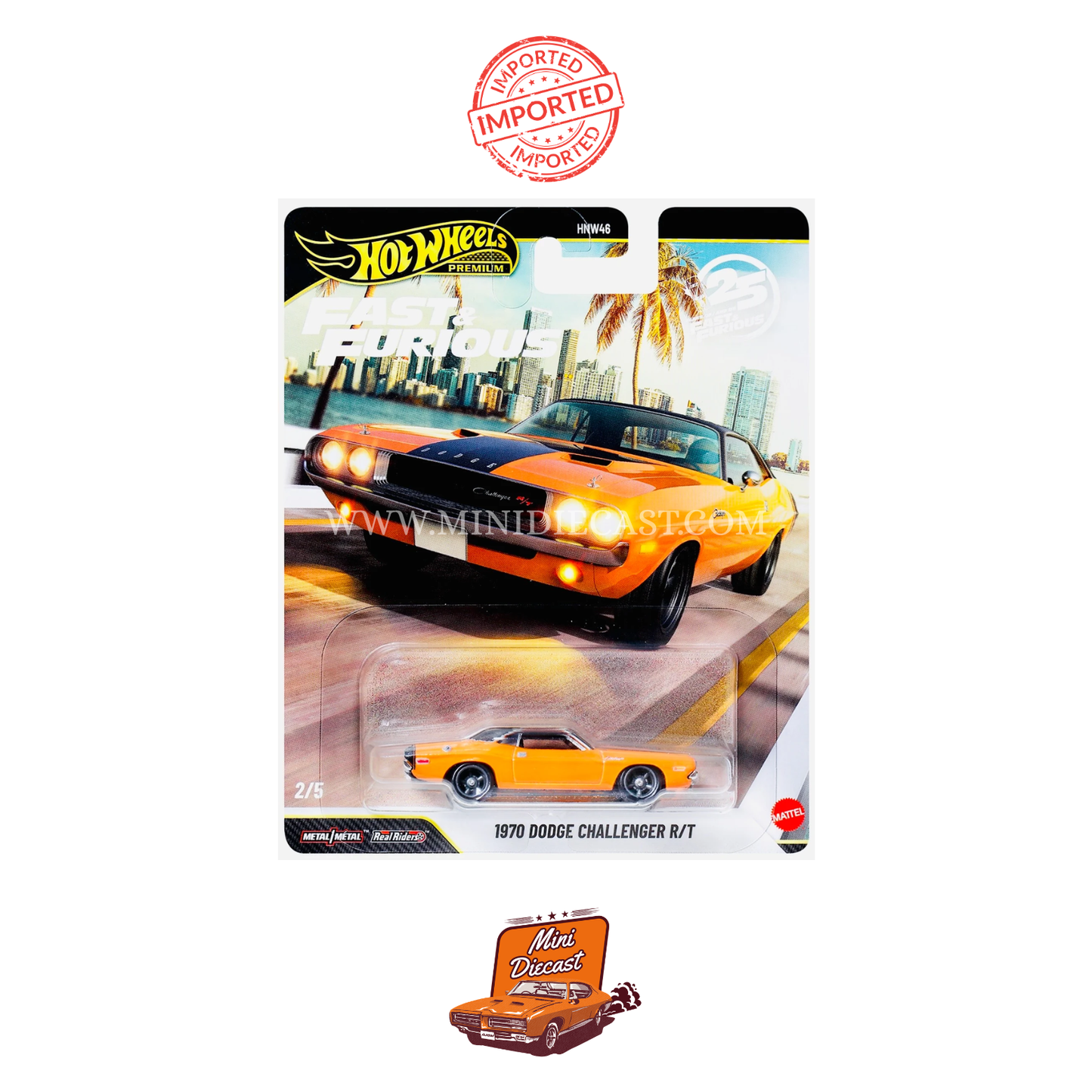 Hot Wheels Premium Fast & Furious 1970 Dodge Challenger R/T (Imported)