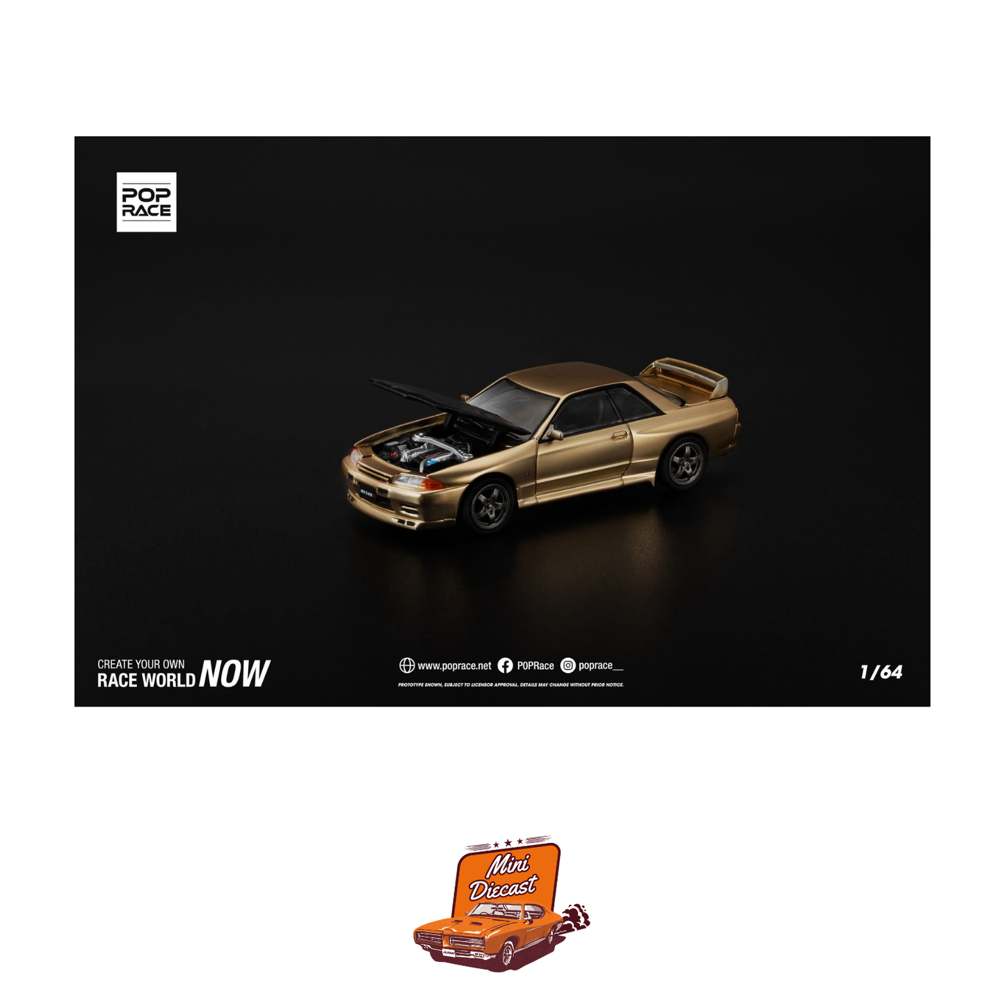 Pop Race Nissan Skyline GT-R (R32) Gold 2025 Kuala Lumpur Tokyo Auto Salon (PR64-190)