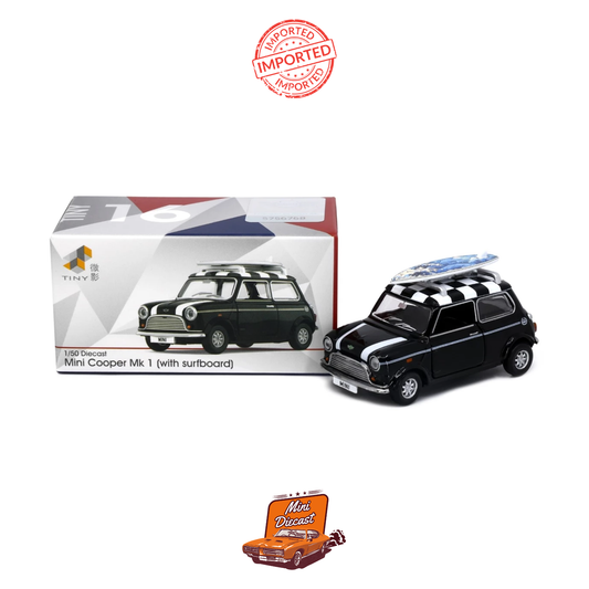 Tiny City No.16 Mini Cooper Mk 1 (with Surfboard) 1:50 Scale