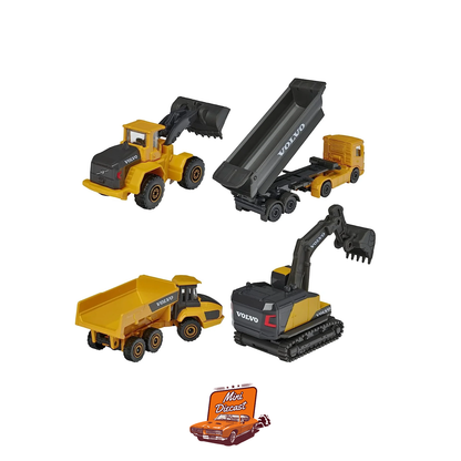 Majorette Volvo Construction Vehicles – 4 Vehicle Gift Pack