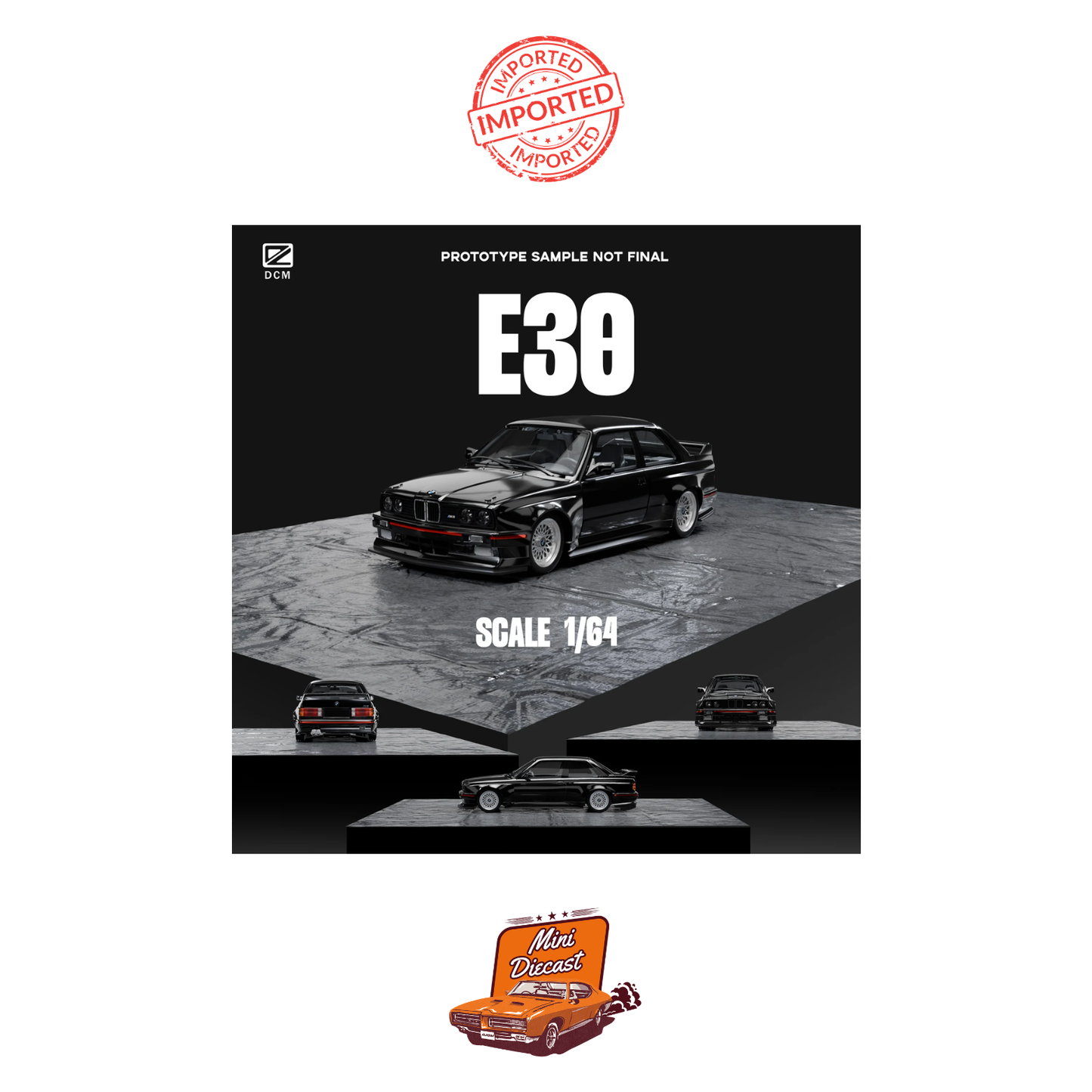 DCM BMW M3 (E30) (Black) – 1:64 Scale (Imported)