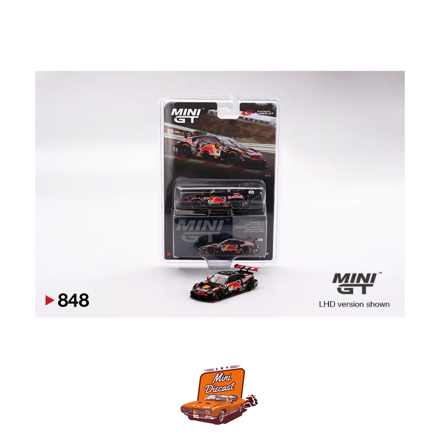 Mini GT #848 Honda NSX-GT “Type S” GT500 #16 – Red Bull MOTUL