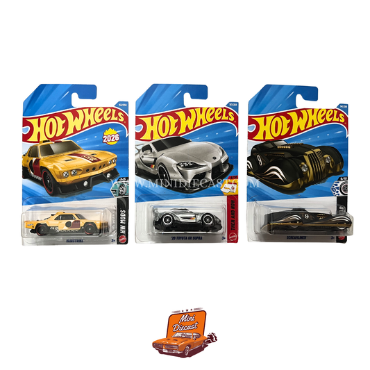 Hot Wheels Mainline (Set of 3) – Vairstrike / ’20 Toyota GR Supra / Screamliner