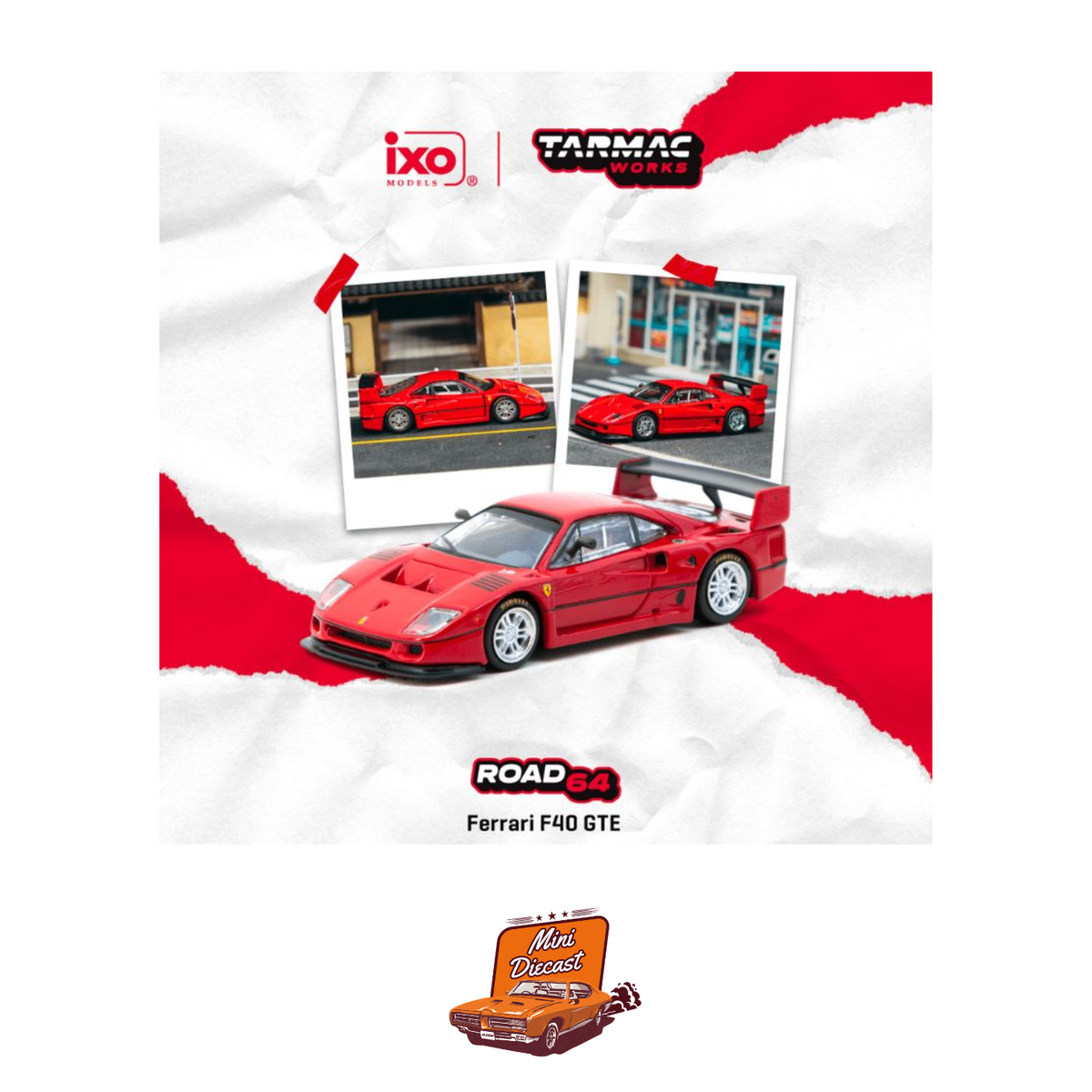 Tarmac Works Ferrari F40 GTE Red T64R-099-RE