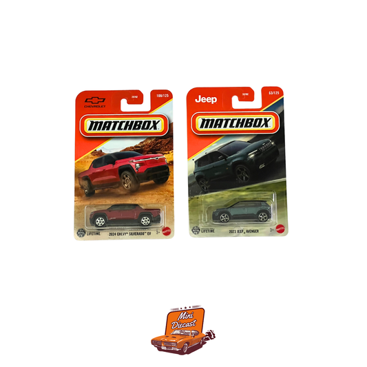 Matchbox (Set of 2) – 2024 Chevy Silverado EV / 2023 Jeep Avenger