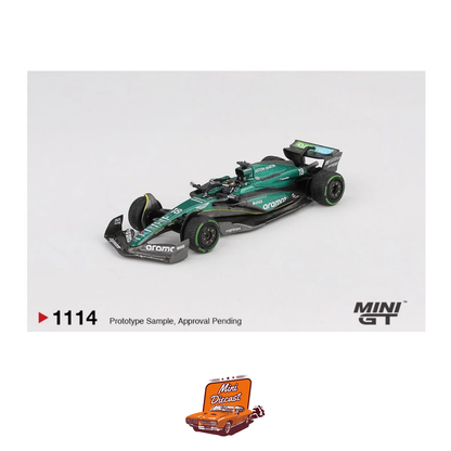 Mini GT #1114 Aston Martin AMR24 #18 Lance Stroll F1 2024 Canadian GP