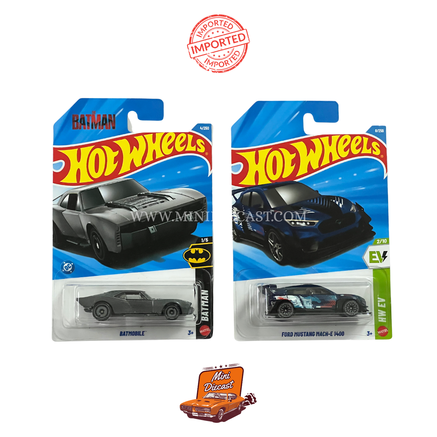 Hot Wheels Mainline (Set of 2) – Batmobile / Ford Mustang Mach-E 1400 (Imported)