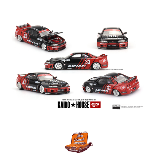 Mini GT Kaido House #191 Nissan Skyline GT-R (R33) Kaido Works ADVAN (Imported)