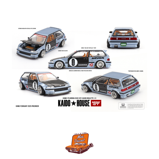 Mini GT Kaido House #179 Honda Civic (EF) Kaido Roulette V1 (Imported)