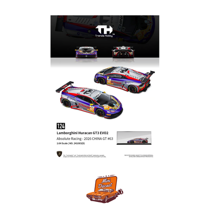 Trends Hobby Lamborghini Huracan GT3 EVO2 Absolute Racing China GT 2026 #63 Ultraman (241083(D))