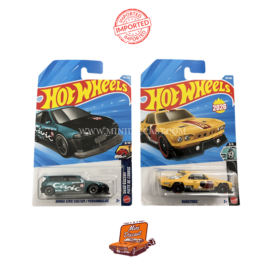 Hot Wheels Mainline (Set of 2) – Honda Civic Custom / Vairstrike (Imported)