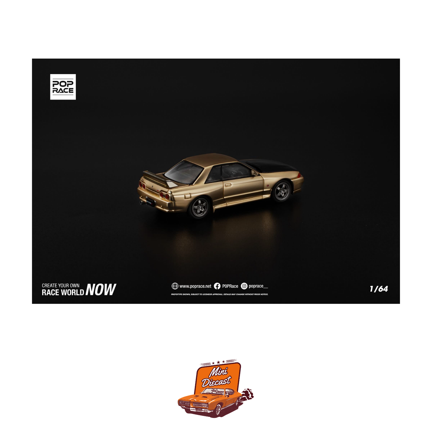 Pop Race Nissan Skyline GT-R (R32) Gold 2025 Kuala Lumpur Tokyo Auto Salon (PR64-190)
