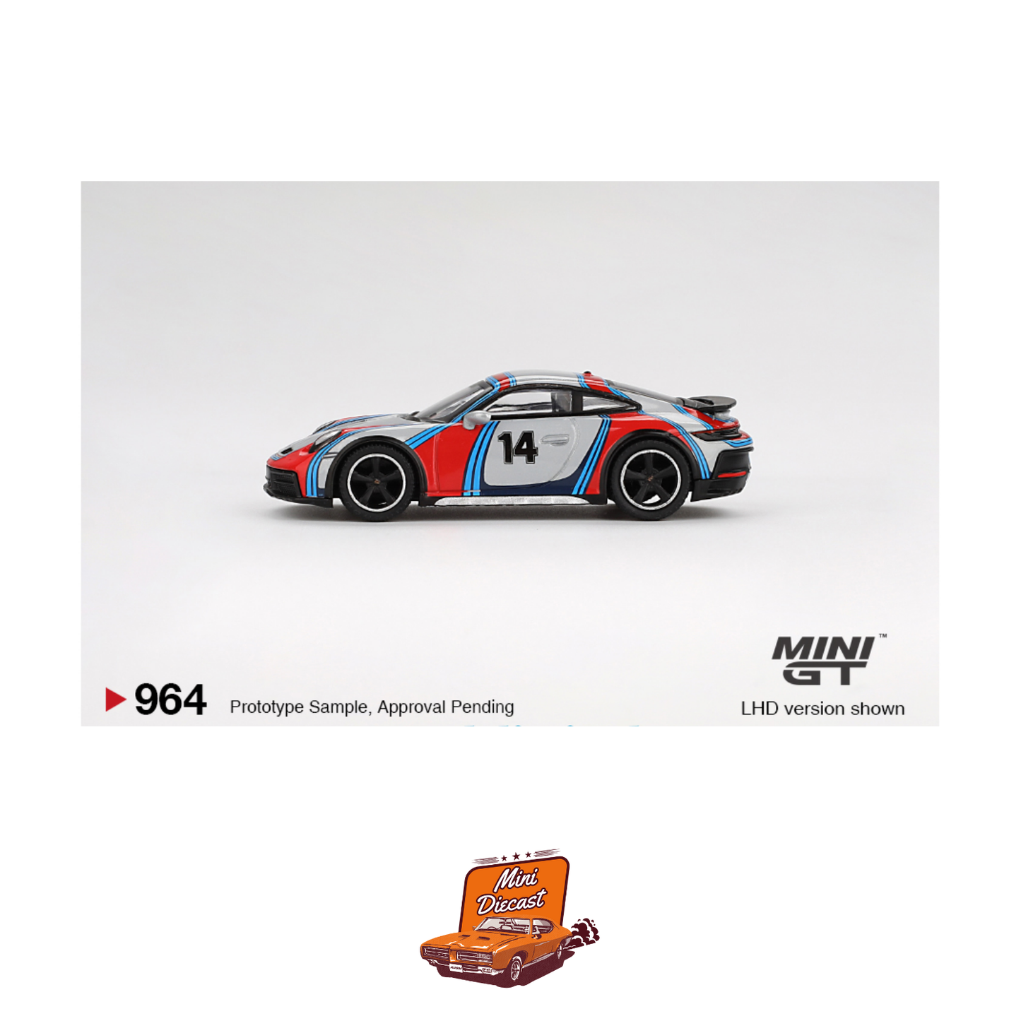 Mini GT #964 Porsche 911 Dakar – Ice Grey Metallic “Rally 1978”