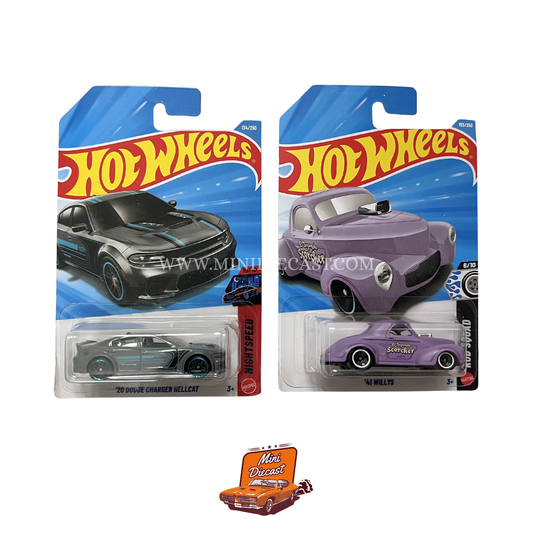 Hot Wheels Mainline (Set of 2) – ’20 Dodge Charger Hellcat / ’41 Willys