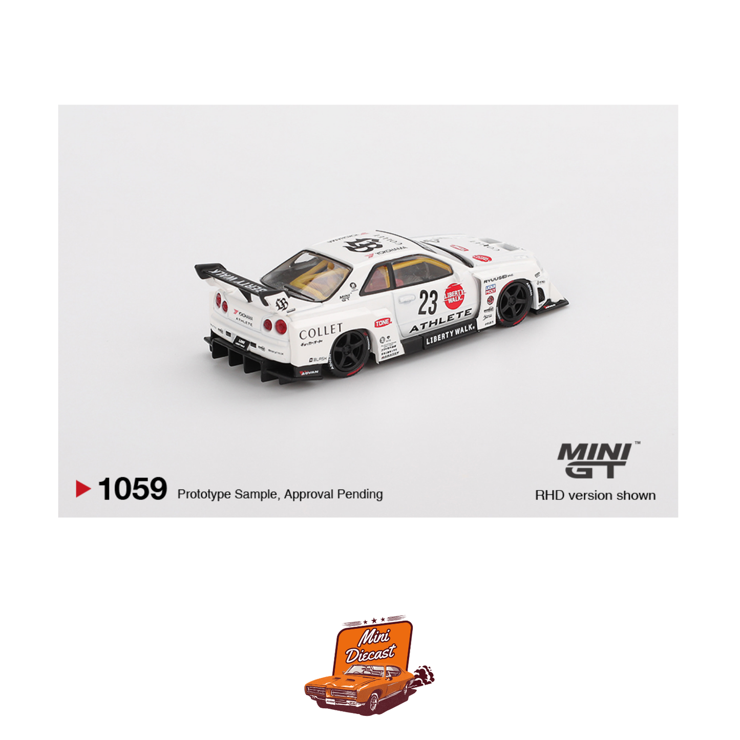 Mini GT #1059 Nissan LB-ER34 Super Silhouette ATHLETE/COLLET (Imported)