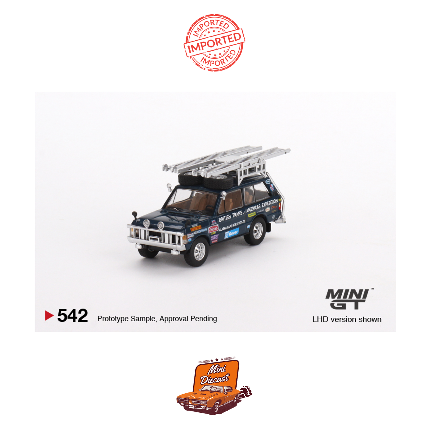 Mini GT #542 Range Rover 1971 British Trans-Americas Expedition