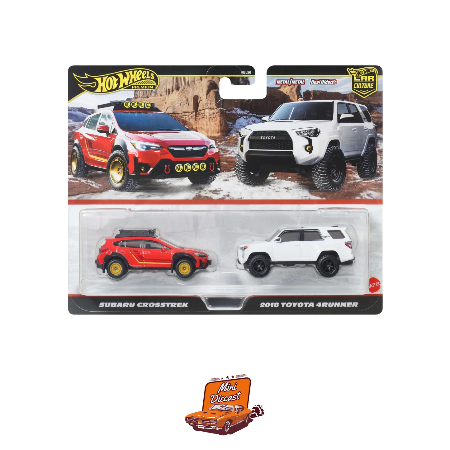 Hot Wheels Premium Car Culture 2-Pack – Subaru Crosstrek & 2018 Toyota 4Runner