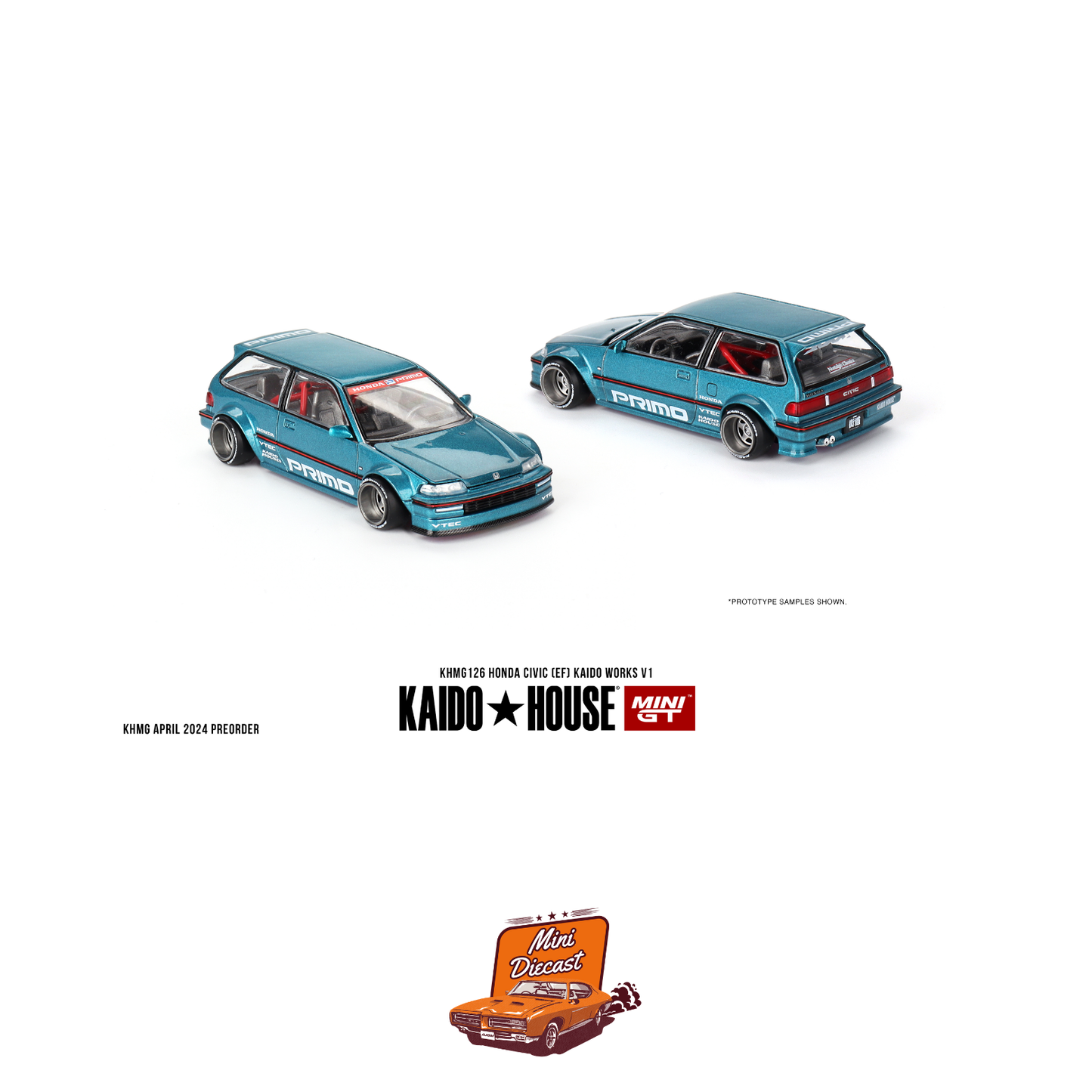 Unsealed - Mini GT Kaido House #126 Honda Civic (EF) Kaido Works V1 (Imported)