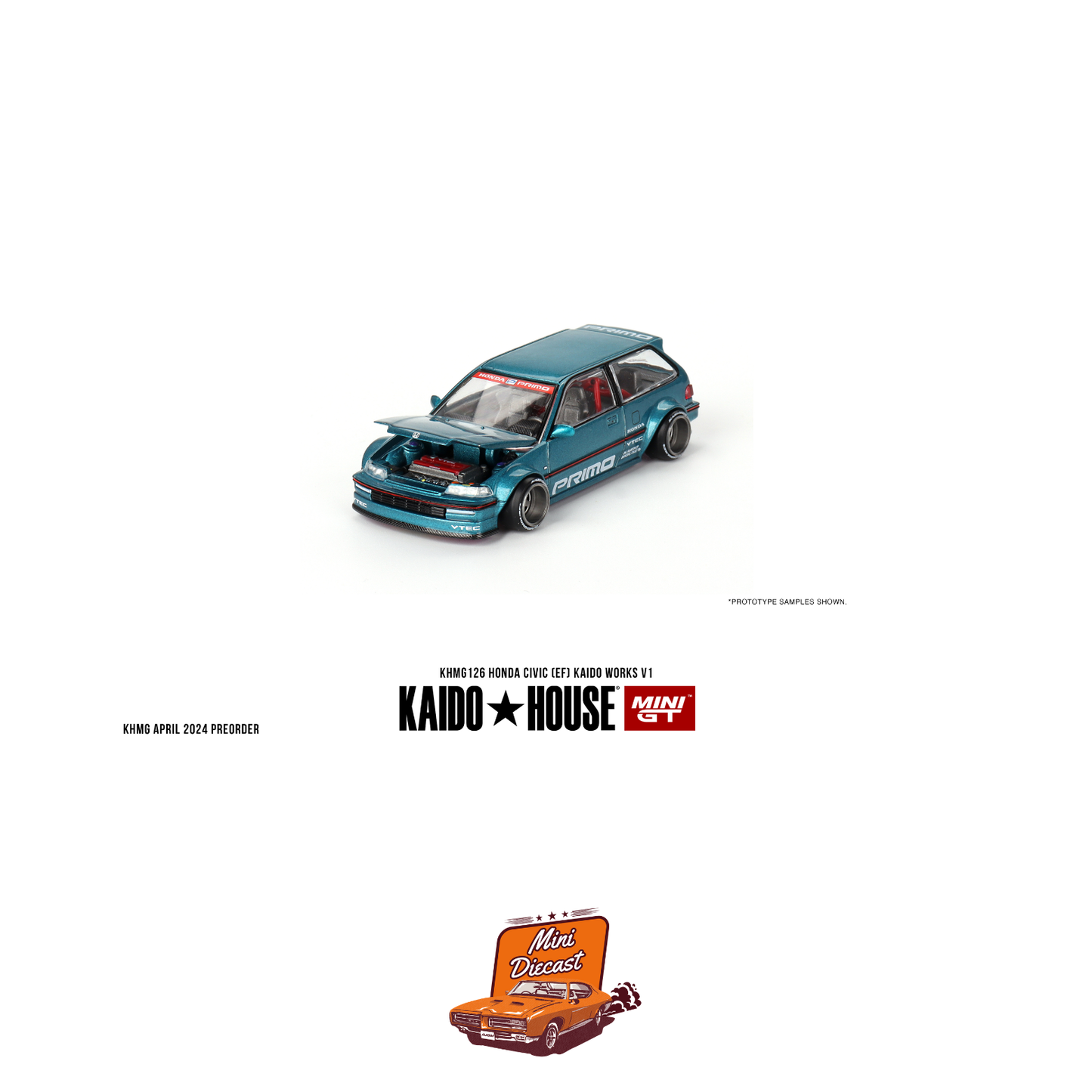 Unsealed - Mini GT Kaido House #126 Honda Civic (EF) Kaido Works V1 (Imported)