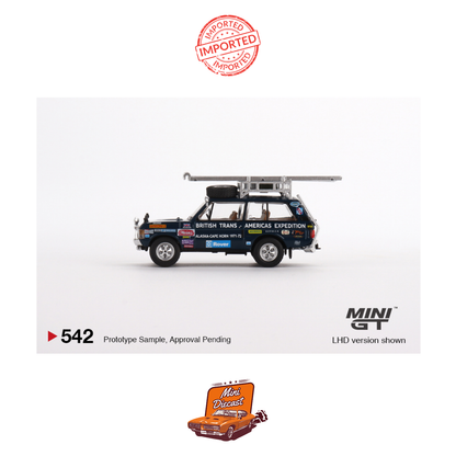 Mini GT #542 Range Rover 1971 British Trans-Americas Expedition
