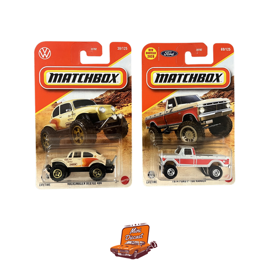 Matchbox (Set of 2) – Volkswagen Beetle 4x4 / 1974 Ford F-100 Ranger