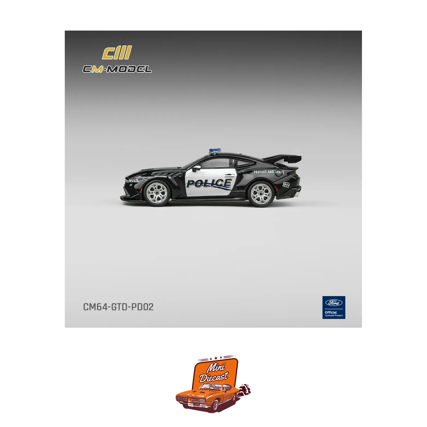 CM Model Ford Mustang GTD Police Car (CM64-GTD-PD02)