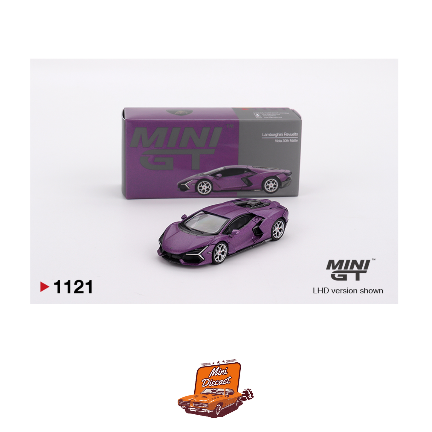 Mini GT #1121 Lamborghini Revuelto Viola 30th Matte (Imported)